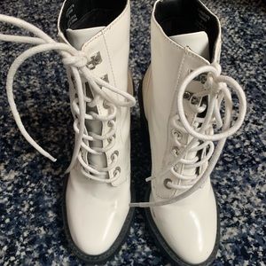 ASOS White Combat & Moto Boots